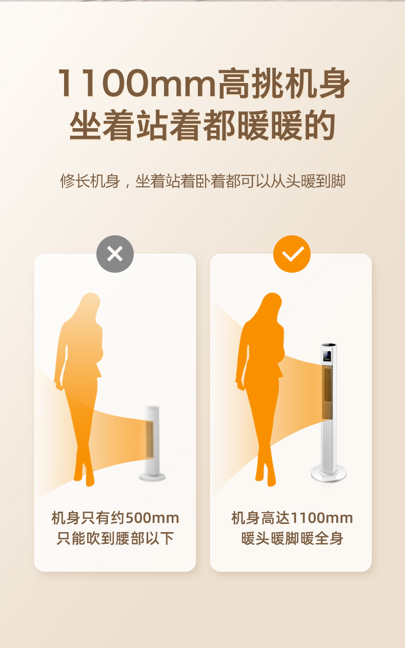 派森诗 立式取暖器 即开即热 图3