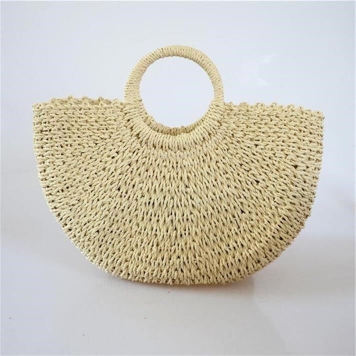 Casual fashion Moon handbag bag lady bag casual straw woven