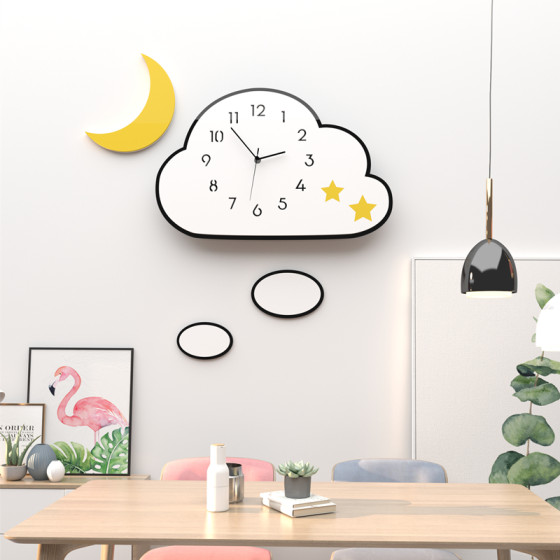 Yunduo Wall Clock Modern Simple Home Internet Celebrity Fashion Clock Living Room Personalized Creative Clock Wall Restaurant Decoration