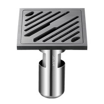 TOZ Xun Shang gun gray deep water sealed floor drain bathroom bathroom 304 stainless steel long floor drain washing machine deodorant