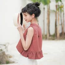 Feeling goosens with short and small subblouses sleeveless T-shirt students new 100 hitchhiking navel taste retro teenage girl 2020