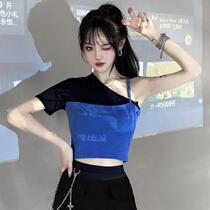 Vest Harnesses Spicy Brother-in-law Blouse Womens Summer Display Slim original Cebu Wind Short Splicing Korean Version Leave two senses Design Thunder