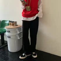 Korean version of thin women autumn and winter 2020 pants hanging feeling Joker wide legs black loose casual pants pants tide straight high waist