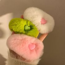 Candy Color Dopamine Imitation Rex Rabbit Hair Clip Womens Hairy Large Bangs Side Hair Clip Headwear Autumn and Winter