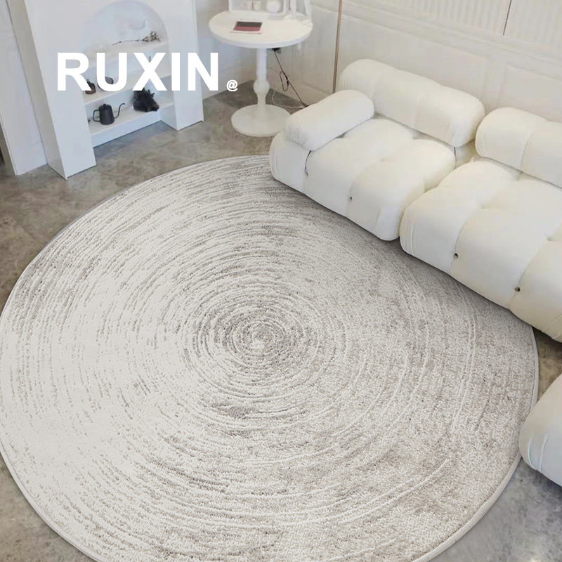 Nordic original light luxury wabi-sabi wind carpet living room round ring line table chair blanket sofa coffee table floor mat
