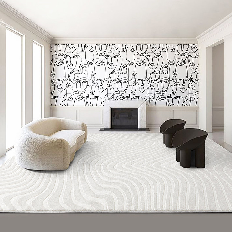 Cream beige Silence Breeze White Carpet Living Room Modern Superior Light Lavish Sofa Ground Mat Bedroom Bedside Blanket