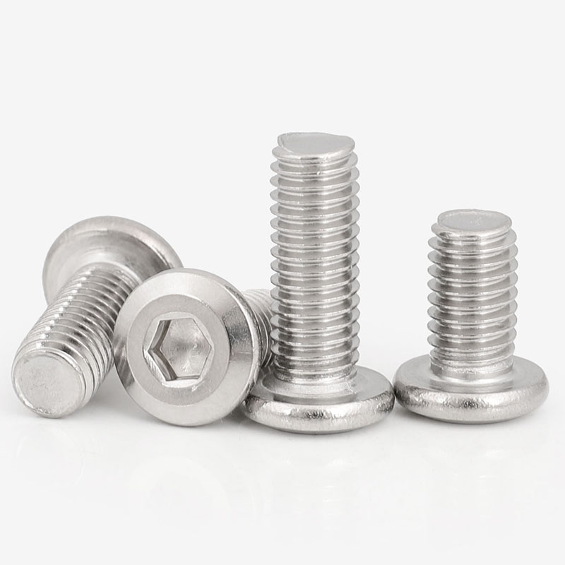 M3M4M5M6M8M10 304 stainless steel chamfered inner hexagonal furniture oblique large flat head screw round head bolt