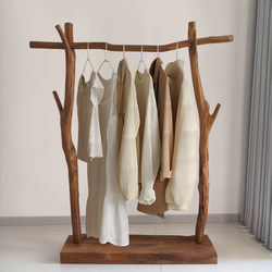 Pure Natural Wood Floor-Standing Coat Rack, Household Solid Wood Clothes Rack, Window Clothing Display Rack, Branch Coat Rack