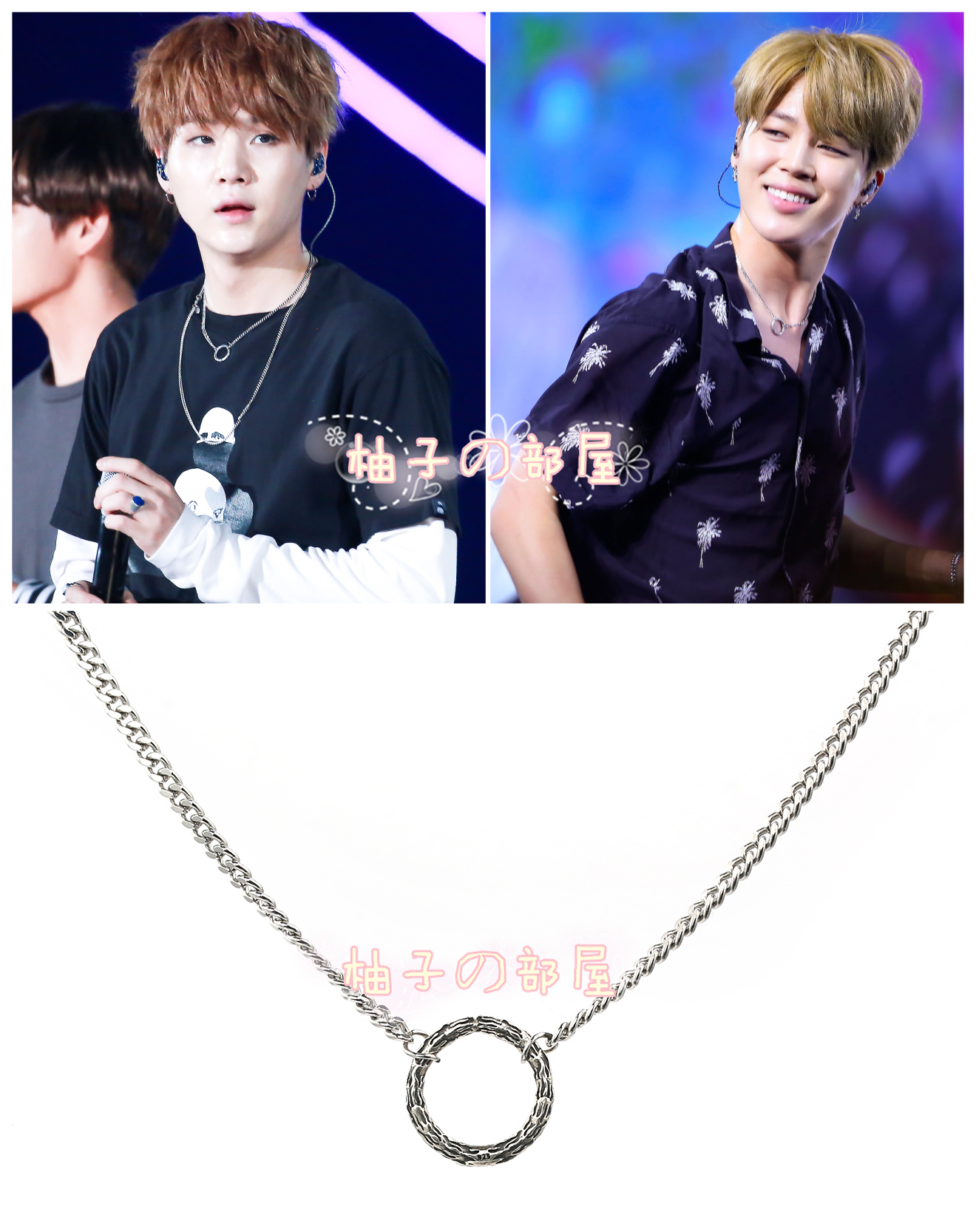 (Korea direct delivery)BTS bulletproof youth League JIMIN SUGA with KUSIKOHC 925 silver necklace