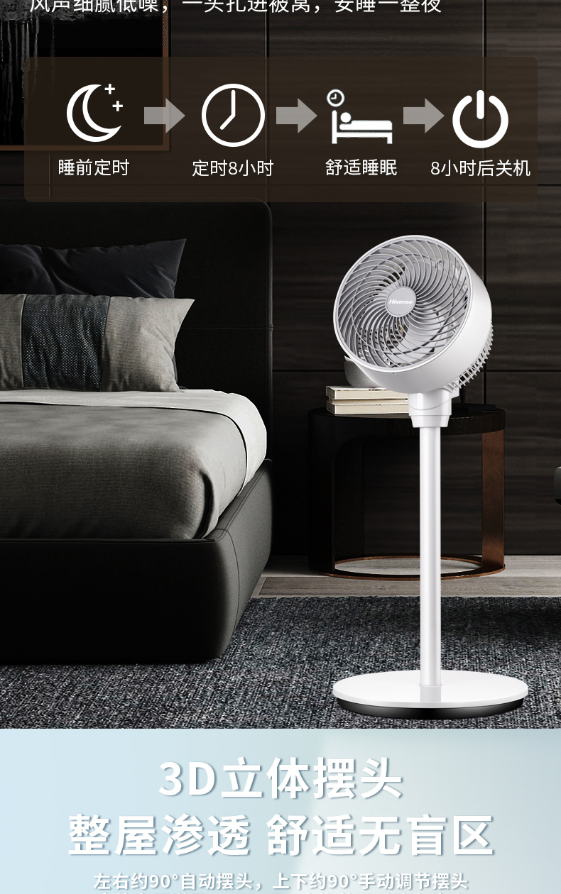 海信 立式涡轮对流电扇 三档风速可调 图7