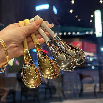 Deepening stainless steel earl spoon wood korean