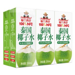 福兰农庄百分百纯椰子水250ml*6盒