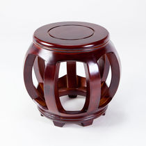 Kangxi KX Chinese classical cedar wood guzheng round stool antique stool solid wood dressing stool drum pier low stool shoe changing stool