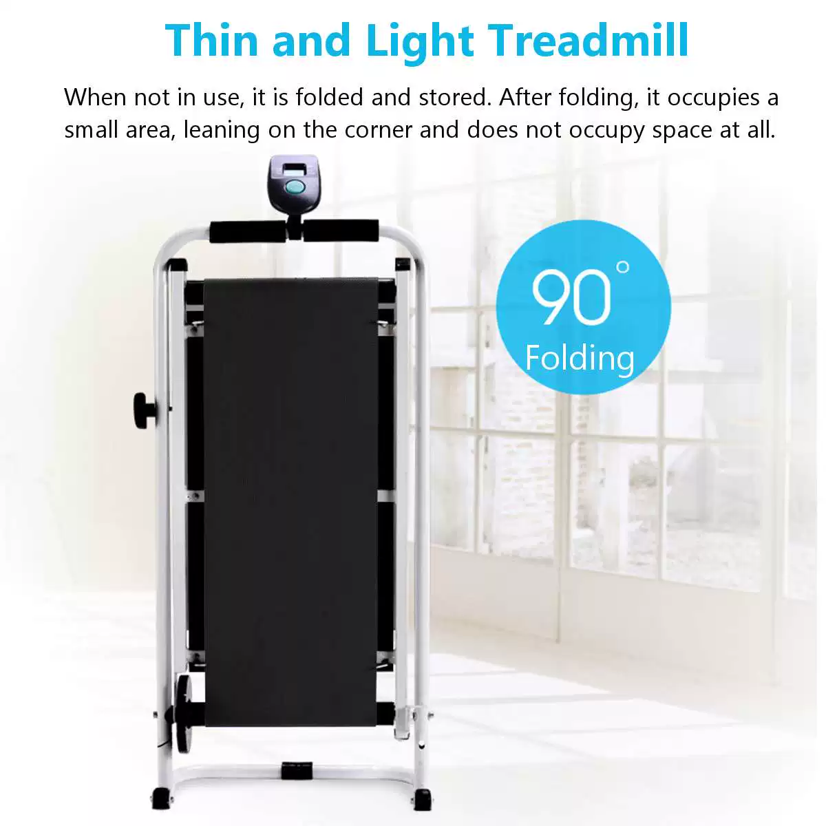 Electric Foldable Treadmill LED Display Jog Space Walk Machi