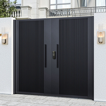 Aluminum alloy villa courtyard gate rural self-built house courtyard gate aluminum art rural entrance door fence garden door