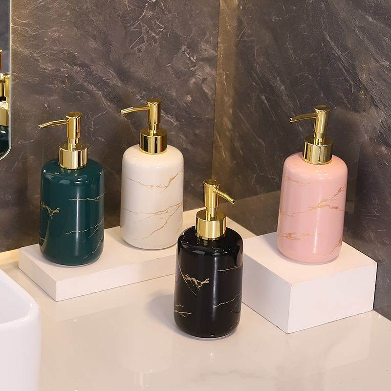 Hotel washbasin hand sanitizer bottle ceramic lotion sub-bottling bathroom simple makeup room detergent soap liquid bottle