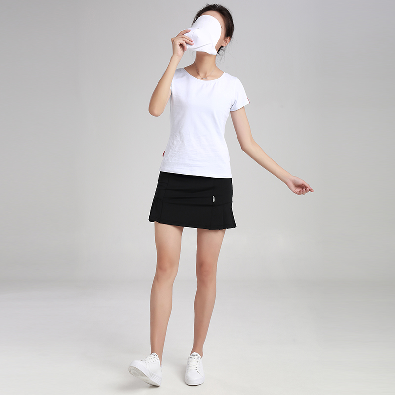Váy thể thao nữ mới mỏng nhanh khô kéo dài cầu lông tennis cỡ lớn chạy giả hai váy ngắn trang phục thể thao nữ