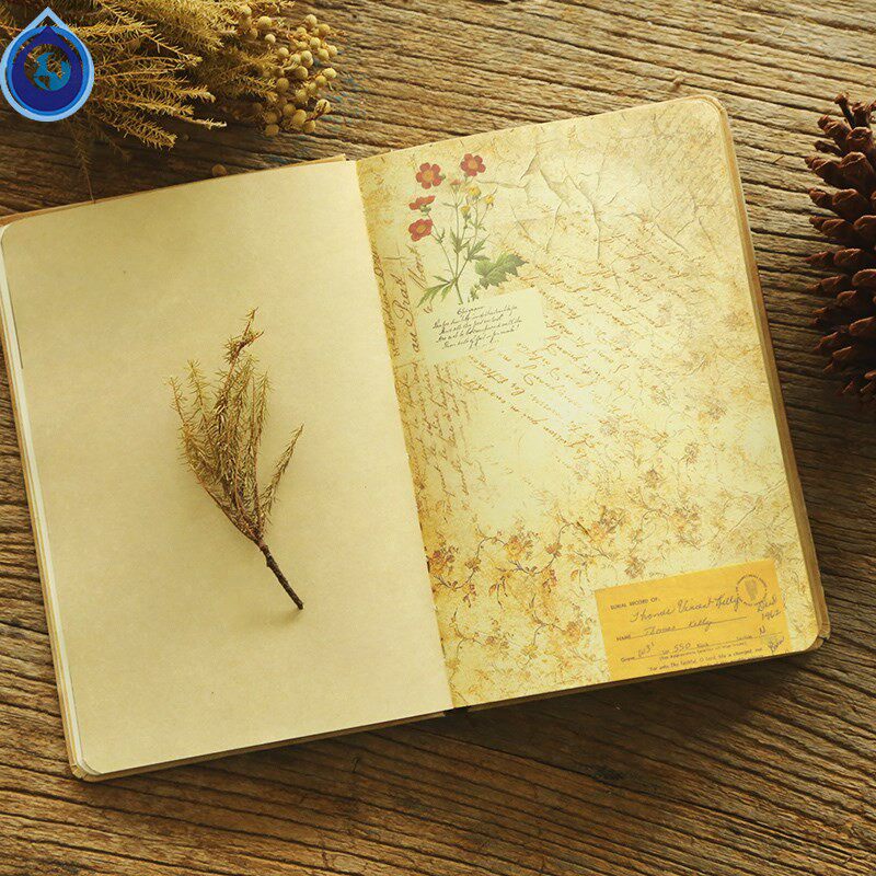 Creative net red retro book European style British style good-looking color page illustration diary Simple literary notebook