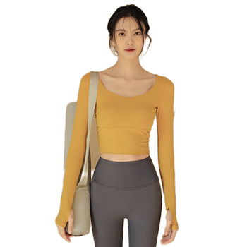 Ackdcs yoga wear women's autumn and winter long-sleeved sports tops