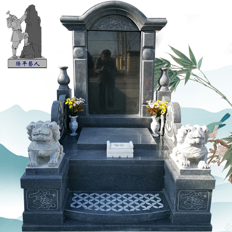 Tombstone utiliturized marble rural agricultural earth burial Han white jade granite cemetery stone sculpted mausoleum stone monument