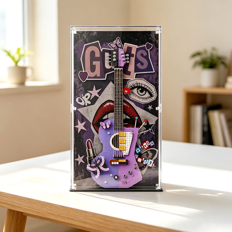 Suitable for Lego 43031 Olivia Rodrigo Double Guitar Display Box 43028 Vinyl Record Photo Frame Suitable for Lego 43031 Olivia Rodrigo Double Guitar Display Box 43028 Vinyl Record Photo Frame