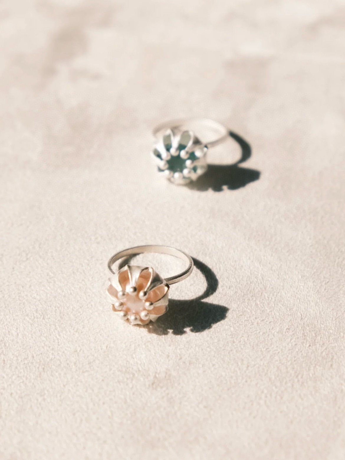 Whisper Melody Double Lantern Fruit Gemstone Ring S925 Silver Fireworks Cut