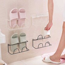 Bathroom shoe rack wall hanging hole-free hook toilet toilet storage rack drain hanging wall rack door