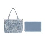 Джинсовая оригинальная полиуретановая вместительная и большая сумка через плечо на одно плечо, в стиле панк