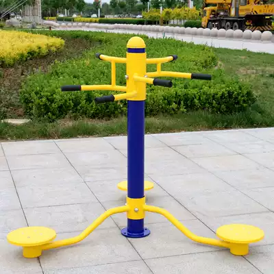 Outdoor fitness equipment Outdoor community park Community square Sports three-position waist twister Three-person waist twister