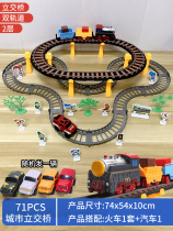 Boy 2 Train 3-year-old Electric Puzzle Children 4 Racing 6-Orbital Car Emulation High-speed Rail Cars 5 Small Rail Toys