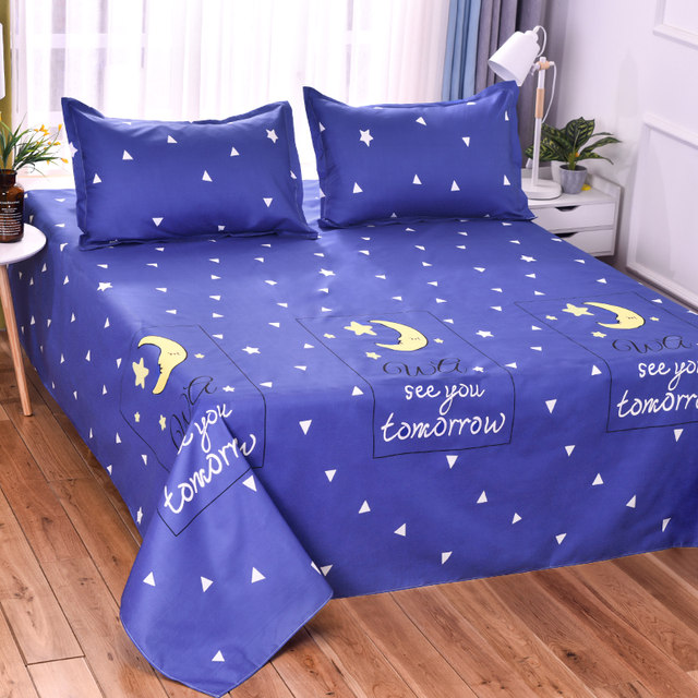 Washed cotton bed sheets single piece students dormitory single ins style Nordic girl 1.5m1.8m bed sheet three-piece set