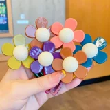 Демисезонная детская милая заколка для волос, шпильки для волос, челка, безвредная заколка-крабик, аксессуар для волос, в цветочек, не повреждает волосы