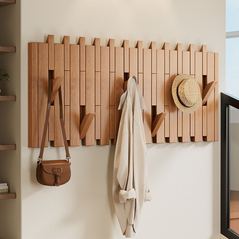 Solid Wood Piano Key-Shaped Wall-Mounted Coat Rack for Entryway, Integrated Wall-Mounted Creative Hook for Storage of Clothes and Hats Solid Wood Piano Key-Shaped Wall-Mounted Coat Rack for Entryway, Integrated Wall-Mounted Creative Hook for Storage of Clothes and Hats