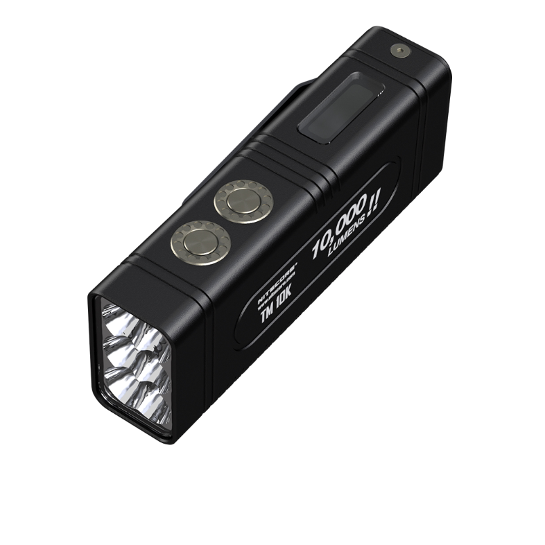 NiteCore Knight Kohl TM10K 10000 Streaming Pan-Light Bright Palm on a smart flashlight