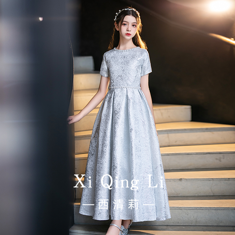 Middle and Older Children's Piano Host Princess Dress, Violin Performance Recital Evening Dress, High-End Elegant Long Style Middle and Older Children's Piano Host Princess Dress, Violin Performance Recital Evening Dress, High-End Elegant Long Style