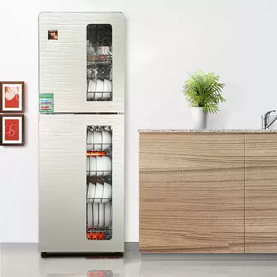 Disinfection cabinet Household small high temperature ozone stainless steel large capacity vertical double-door commercial disinfection bowl cabinet