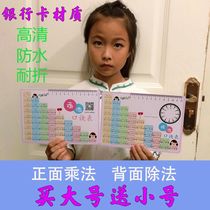 Multiplication table Card 99 Multiplication formula table Full set division addition subtraction formula table Second grade multiplication and division formula table