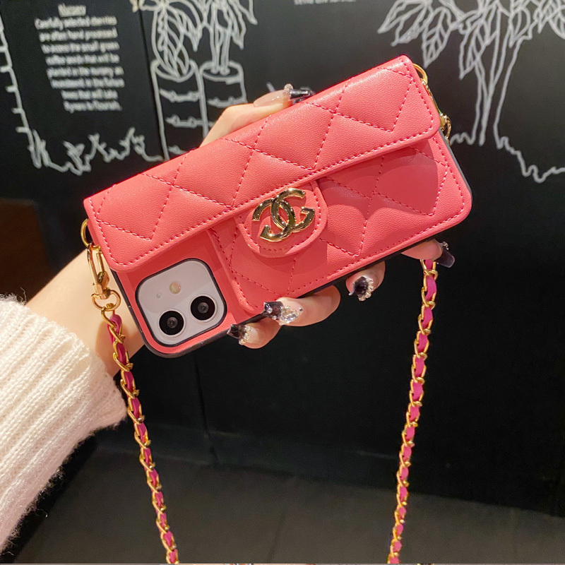 Suitable for Apple 16 Phone Case 15Promax Chanel Style Iphone14 Women's 13Pro Crossbody Strap 17 Backpack 12 Card Holder Xsmax Chain Strap Xr Fashionable Luxury 8Plus Adjustable 11