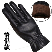 Touchable couple gloves womens leather gloves mens winter warm outdoor pu leather cold-resistant warm gloves new