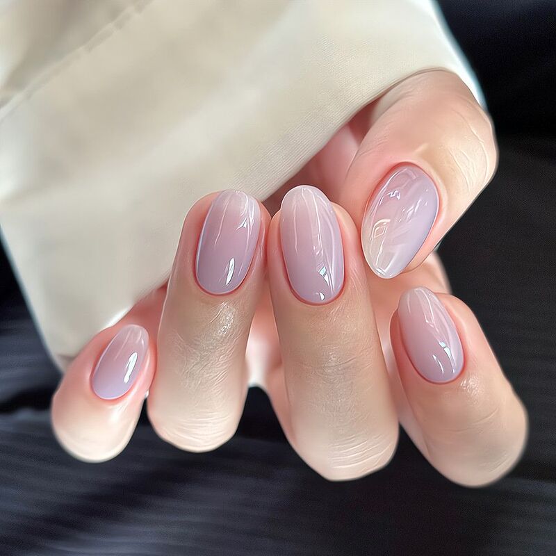 Ruth's Same Style Ice-Clear, Gentle, and Elegant Everyday Taro Gray-Purple Manicure, Wearable Nails, Light and Simple White Water Nail Stickers Ruth's Same Style Ice-Clear, Gentle, and Elegant Everyday Taro Gray-Purple Manicure, Wearable Nails, Light and Simple White Water Nail Stickers