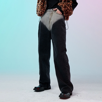 (Zi Yu Tongan) ICEONMEX DSM Hot Sister hands a triangular gradient loose pair of jeans  