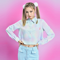 ICEONME Class Anti-wrinkle Summer Ice Cream with short Pink Blue Fainting Long Sleeves High Pitulation Shirt