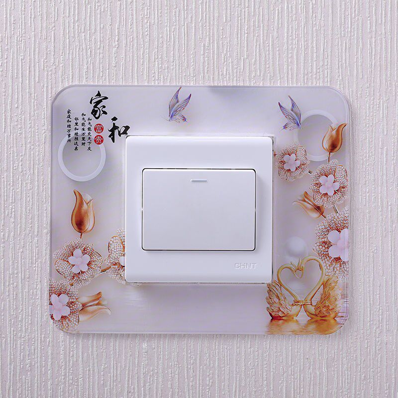 4 clothes switch protective sheath switch patch wall applie household lamp socket living-room decoration patch modern minimalist switch sleeve