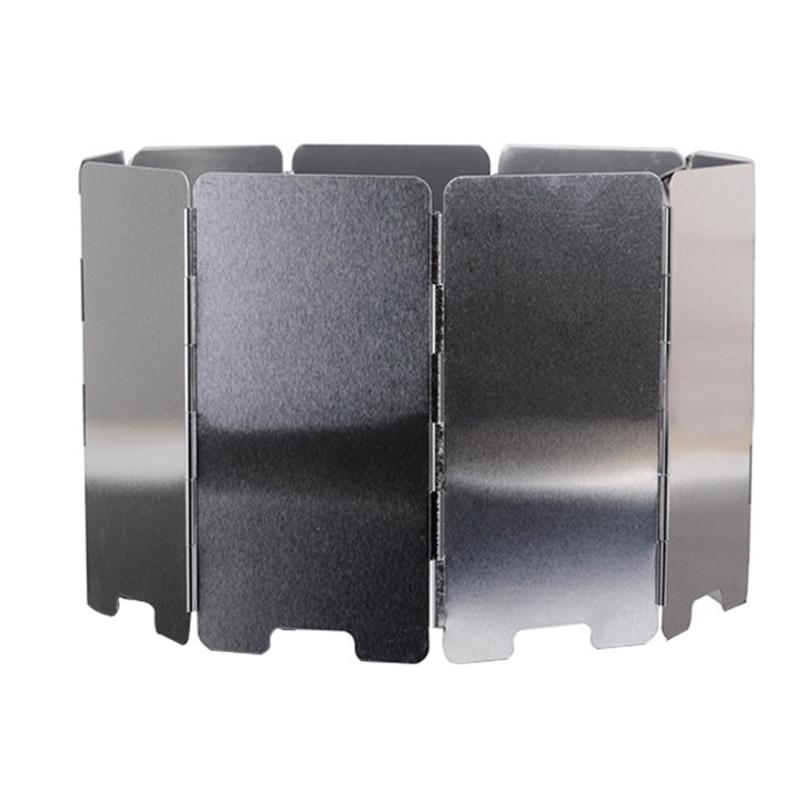 9 Plates Foldable Stove Windshield Outdoor Camping Cooking B