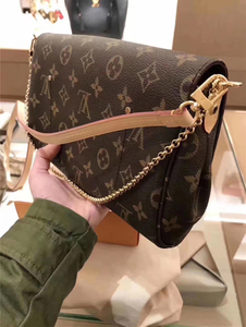 代购 LV/路易威登女包 FAVORITE老花中号链条包单肩斜挎包M40718