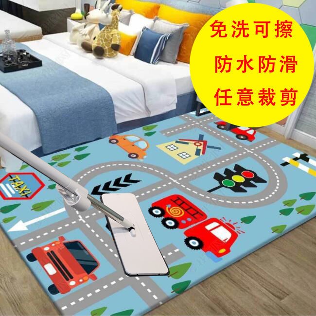 Ground Mat Children's Room Home Bedroom Pvc Can Scrub Mat Living-room Reading Area Waterproof Rug Crawl Mat Custom