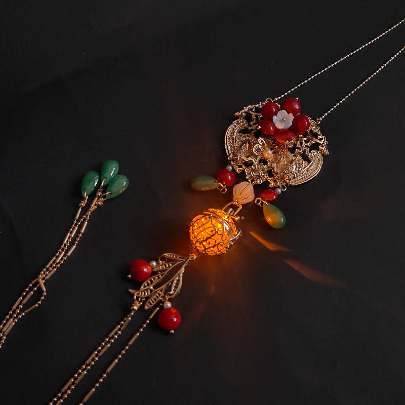 Acacia Red Bean No Step Original Tassel Waist Pendant Antique Accessories Han Clothes Products Pressure Lapel Waist Chain Waist Ornament