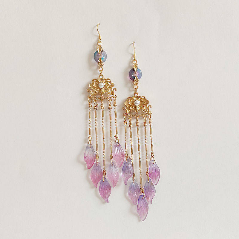 Dreamcatcher original handmade earrings without ear piercing ear clip Hanfu earrings ancient style earrings tassel earrings retro fairy