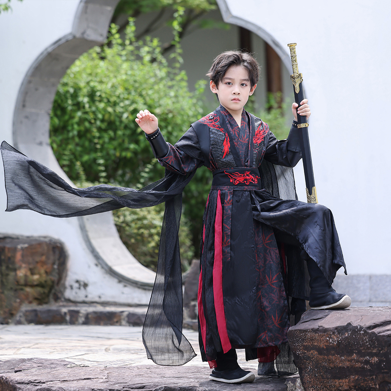 Boys' Hanfu Spring and Autumn Children's Tang Suit New Style Martial Arts Eternal Night Galaxy Cosplay Costume Handsome Performance Outfit Photography Boys' Hanfu Spring and Autumn Children's Tang Suit New Style Martial Arts Eternal Night Galaxy Cosplay Costume Handsome Performance Outfit Photography