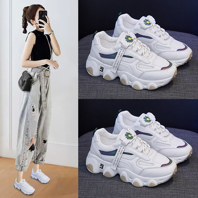 春季新款小雏菊小白老爹女鞋子透气网鞋